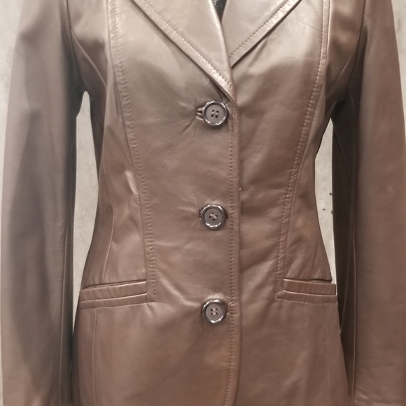 Danier Brown Leather Blazer S